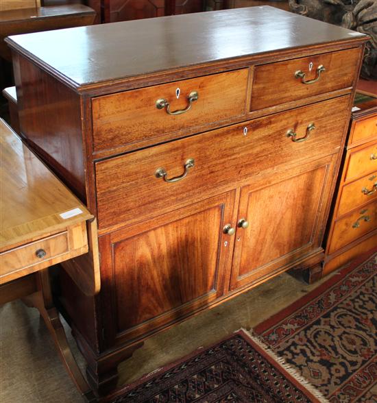 George III mahogany side cabinet